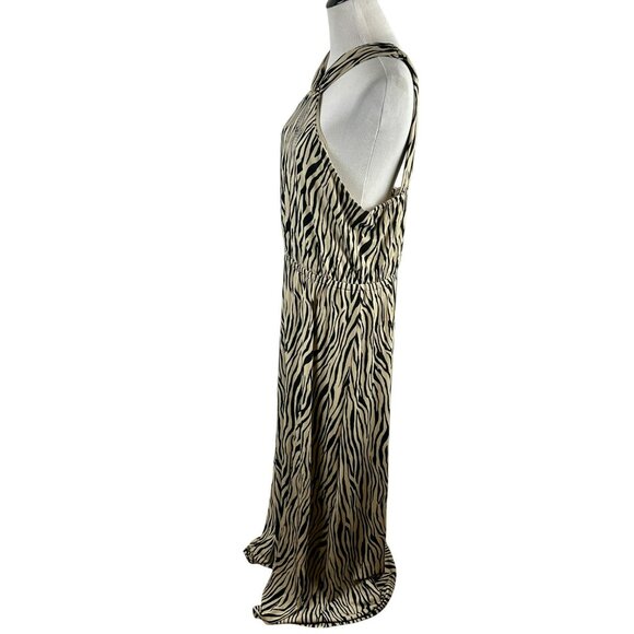 INC International Concepts Halter Zebra Maxi Dress Women Plus XXL Tan Black - Picture 6 of 11